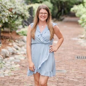 Pink Lily Blue Dress Medium